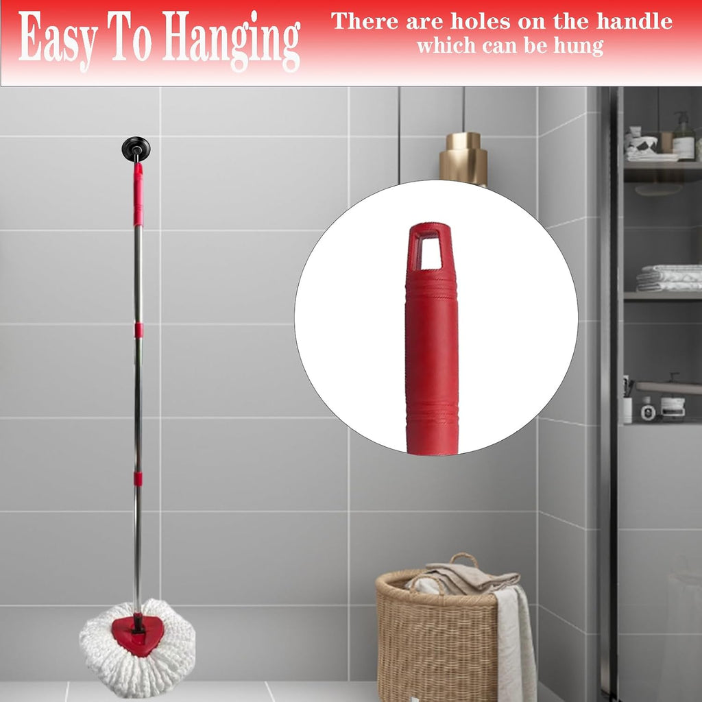 Spin Mop Replacement Handle, 4-Section 30-to-58 inch Mop Replacement Stick and Base Compatible with Ocedar Mop Handle for Easy Wring Mop Refills, Germany Screw Joint(Mop Head not Include)