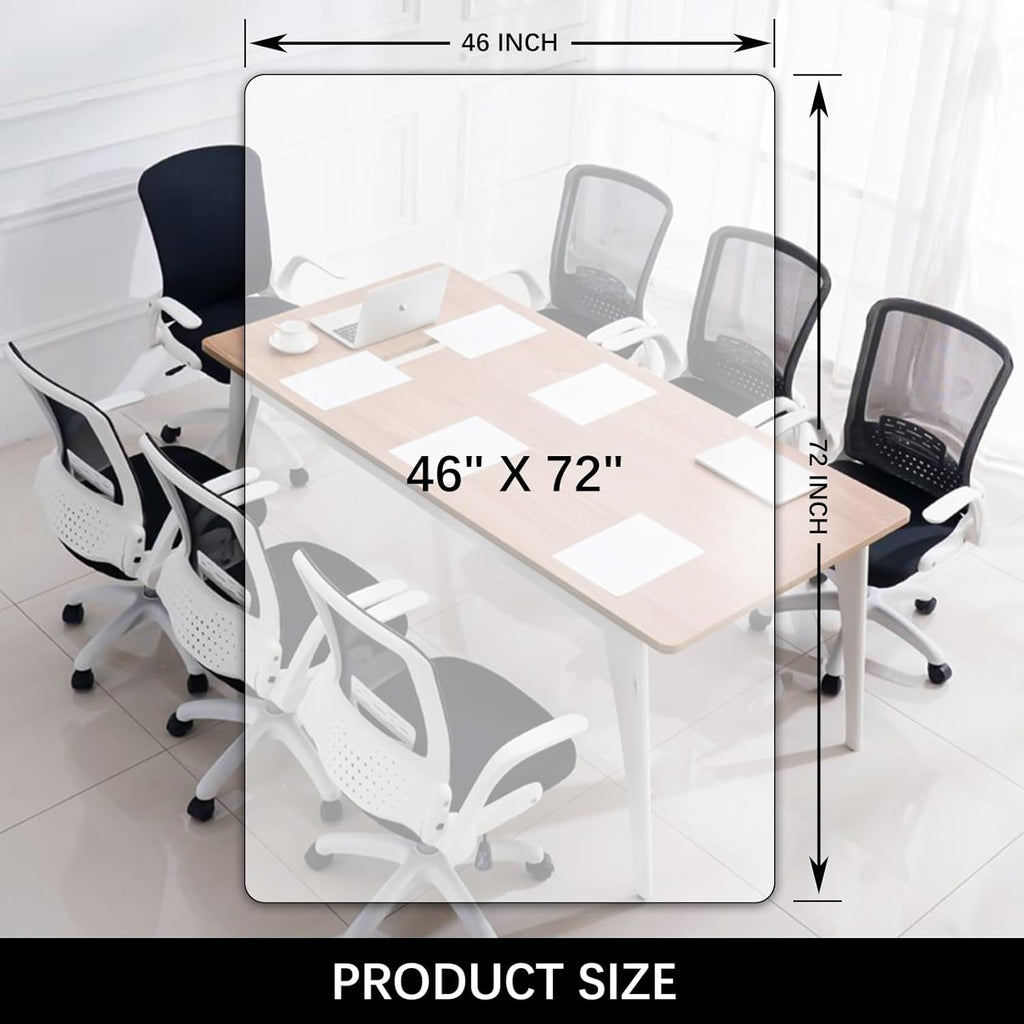 Kuyal Clear Chair mat for Hardwood Floor 46 x 72 inches Transparent Floor Mats Wood/Tile Protection Mat for Office & Home (46" X 72" Rectangle)