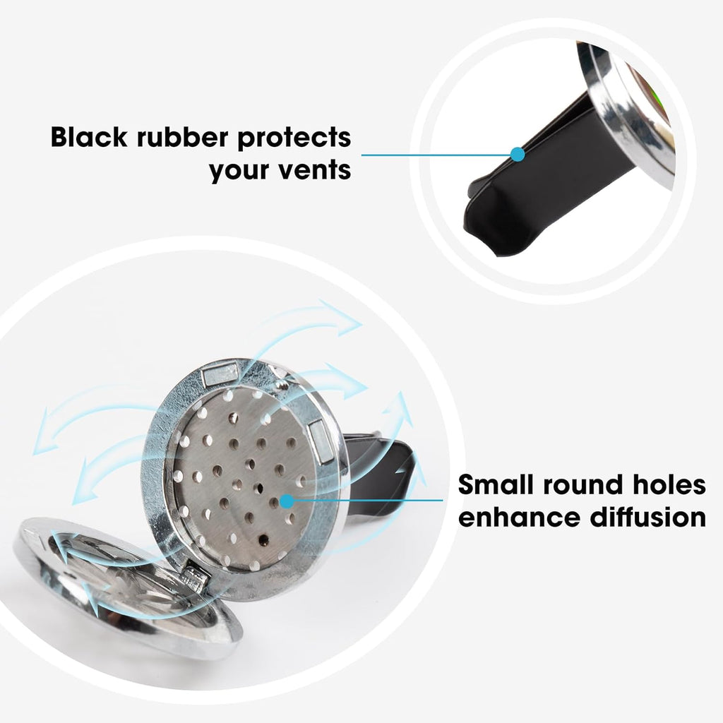 ttstar Car Diffuser Vent Clip - 30mm Aromatherapy Essential Oil, 3 Car Air Fresheners Vent Clips with 36 Refill Pads and 5 Essential Oils Gift for Women