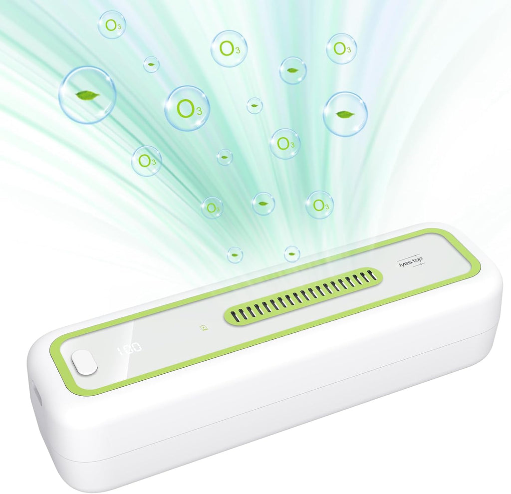 Mini USB Fridge Deodorizer with LED Display - Rechargeable and Reusable Odor Eliminator Absorber for Refrigerator, Car, Closet, Shoe Cabinet, Wardrobe, Pet House - Beats Baking Soda and Charcoal Bags