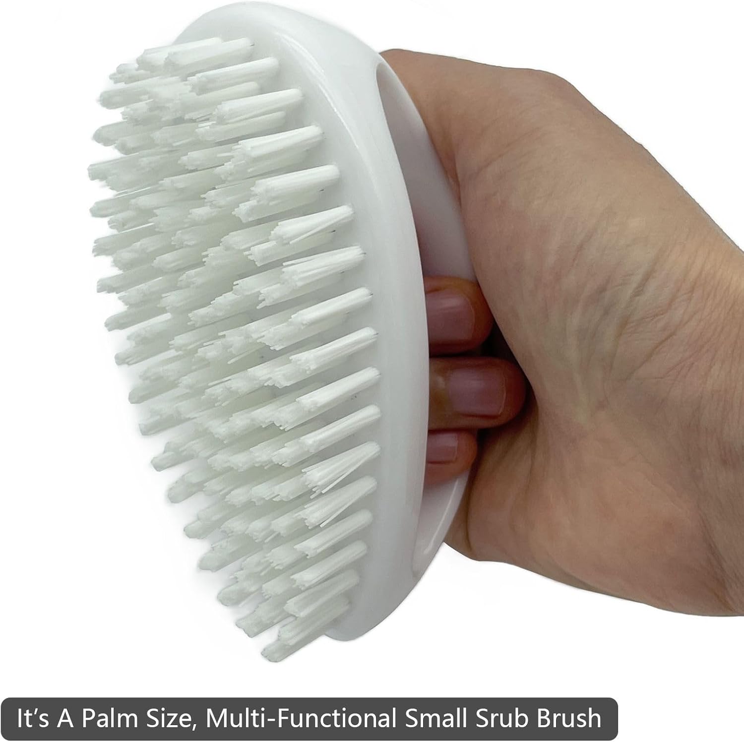 Scrub Brush for Cleaning Scrubbing Heavy Duty Stiff Nylon Bristles Cleaning Brush Multi-Purpose, White & Small Size