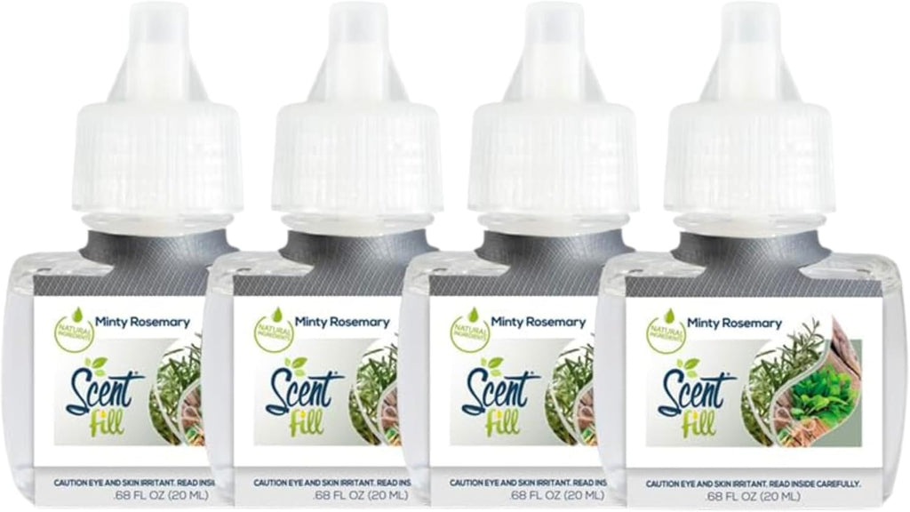 Scent Fill Minty Rosemary Plug in Air Freshener, 4 Scented Oil Refills