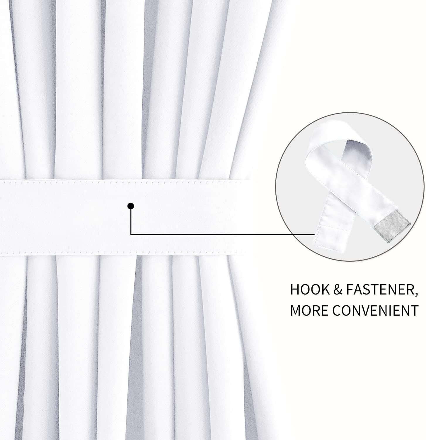 DWCN French Door Curtains – Rod Pocket Thermal Curtain for Doors with Glass Window, Kitchen and Patio Doors for Privacy, 36 X 72 Inches Long, 1 Curtain Panel with Tieback,Pure White