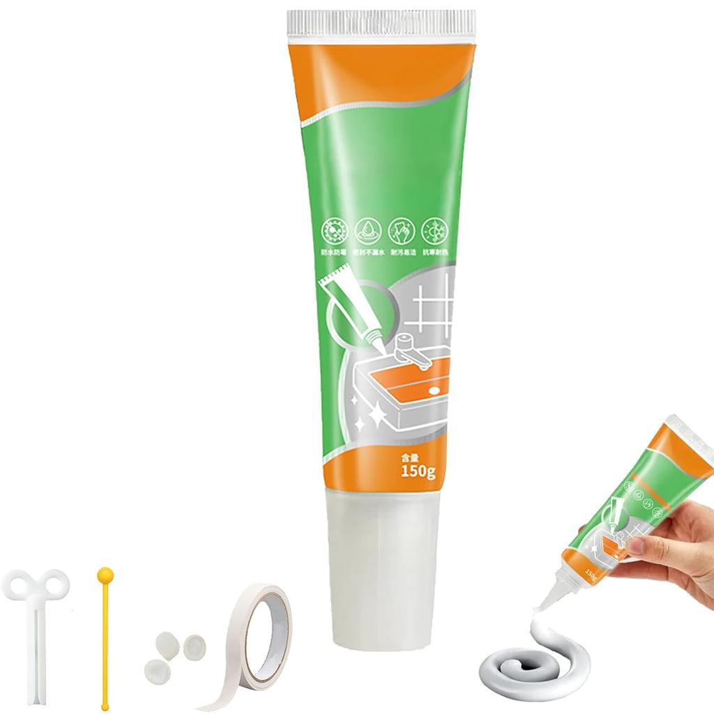 Waterproof White Grout Repair Kit, Grout Pen for Shower Tile, Grout Filler Repair, Squeeze Tube White Caulk, Waterproof & Moisture-Resistant, for Kitchen Bathroom (1)