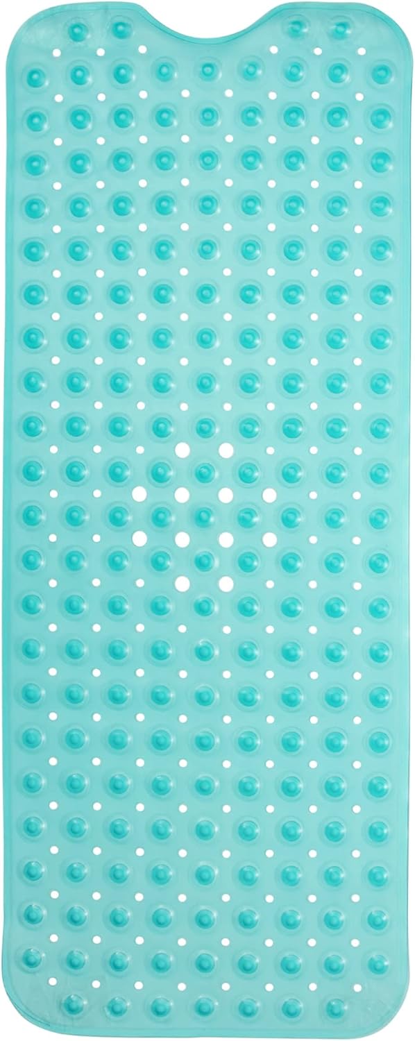 ENKOSI Bath Mat - Large Non Slip Bathtub & Shower Mat - Extra Long 40 x 16 Inch Bathroom Mats for Tub Nonslip Anti Slip Bathmats (40x16 Clear Green 1-Pack)