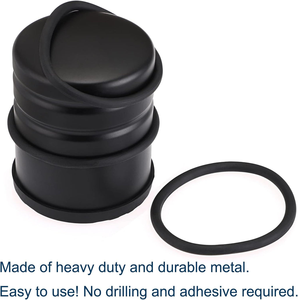 Sumnacon Heavy Duty Floor Door Stopper No Drill - Durability Stainless Steel Door Stop with Anti-Skid Rubber - Contemporary Safety Doorstop for Home Office Commercial Industrial, Black