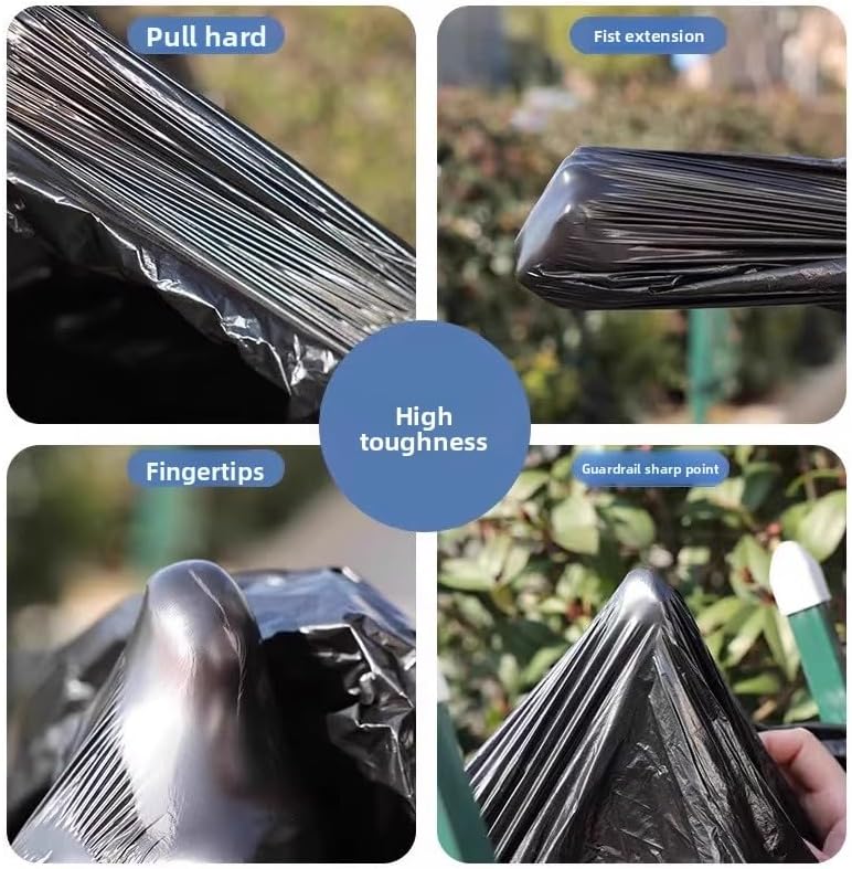 48 gallon heavy duty trash bags, 39.37x47.24 inches, black, extra strong construction & yard bags for commercial, industrial, garden waste, leakproof & puncture resistant(30 pieces）