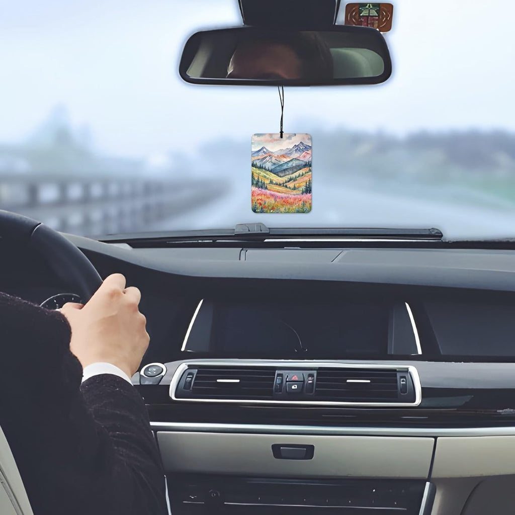 Maximalist Floral Mountain Car Air Freshener 4 Pcs, Boho Abstract Eclectic Flower Hanging Scents Air Freshener for Women Girls Gifts, Cute Scented Car Accessories Decor for Room Closet Drawer