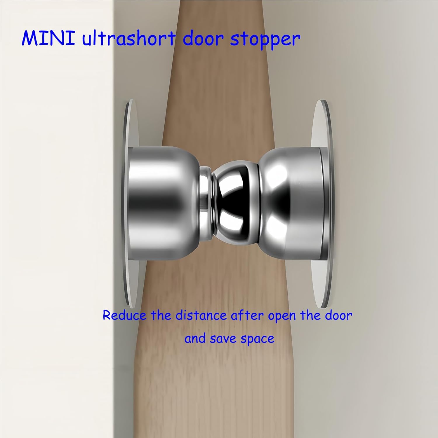 Door Stopper,2 Packs Mini Magnetic Door Stop for Heavy Duty Door,Stainless Steel Ultra-Short Soft Catch Door Stop to Hold Keep Door Open Securely