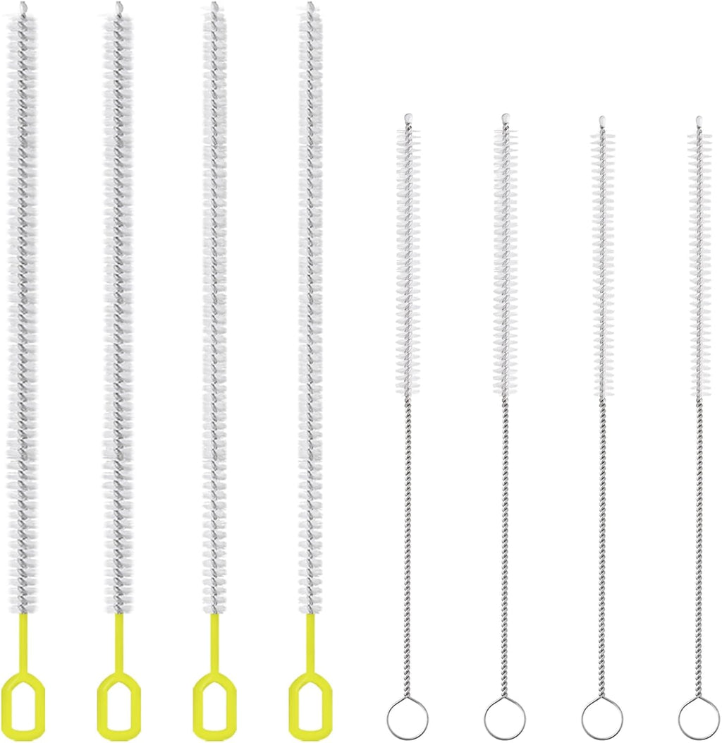8-Piece Straw Cleaner Brush Set for Cleaning Straws - (4-Size) Extra Long Nylon Pipe Cleaners, Reusable Straw Cleaning Brush for Stanley Tumbler, Sippy Cup, Baby Bottle and Tubes (Type A)