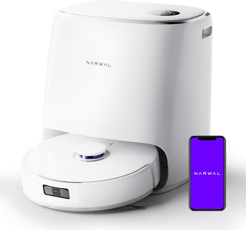 NARWAL Freo X Ultra Robot Vacuum and Mop Combo, 8200Pa Robot Mop & Vacuum, Auto MopDrying/Washing, Self-Empty, Zero-Tangling,DirtSenserm, Maintenance-Free Base Station, Self-Contained Dust Processing