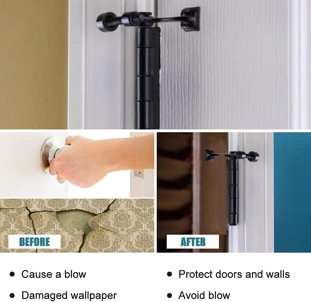 6 Pack Hinge Pin Oil Rubbed Bronze Door Stopper, Adjustable Heavy Duty Hinge Pin Door Stop with Oil Rubbed Bronze Rubber Bumper Tips