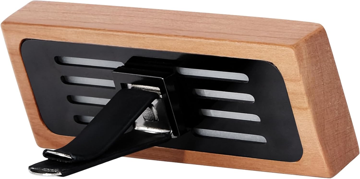 4 Refreshing Scent Bags Wood Car Air Freshener Vent Clip (Burlywood, Misty Grove)- Natural Scent Diffuser for Car, Truck & SUV with Premium Essential Oil Starter Kit Gift for Men & Women