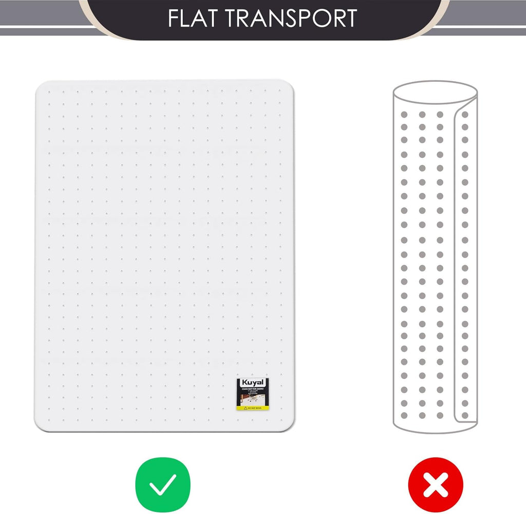 Kuyal Office Chair Mat for Carpet, 36x48 Clear Heavy Duty Computer Chair Mat, Under Desk Protector Carpeted Floors Mat, Easy Chair Movement,Ship Flat