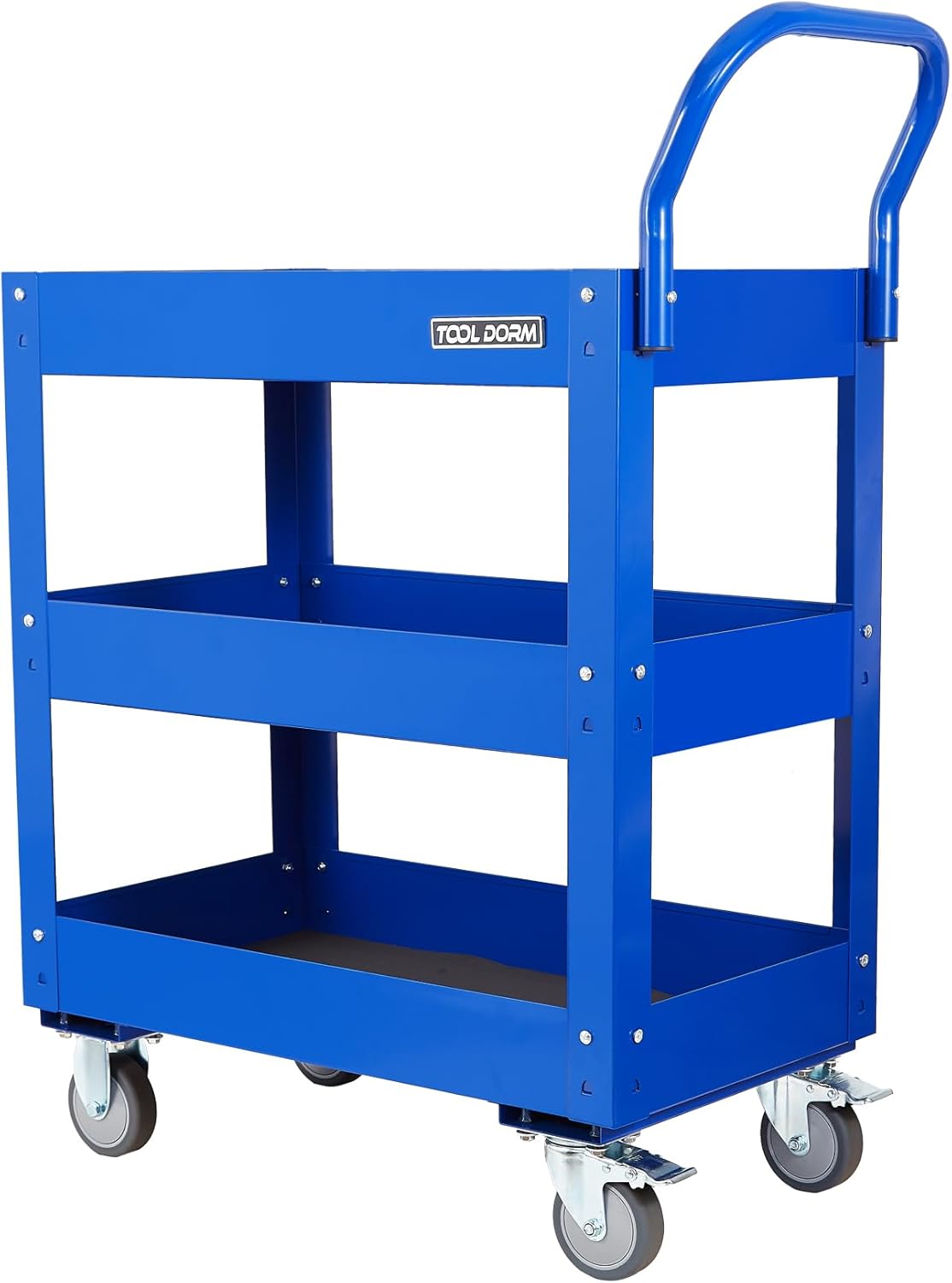 3 Tray 29.3 inch Tool Cart, self Assembly, 300 LBS Capacity Rolling Tool Carts on Wheels, Heavy Duty Utility Cart, Mechanic Tool Storage Cart for Garage, Warehouse and Repair Shop, Blue