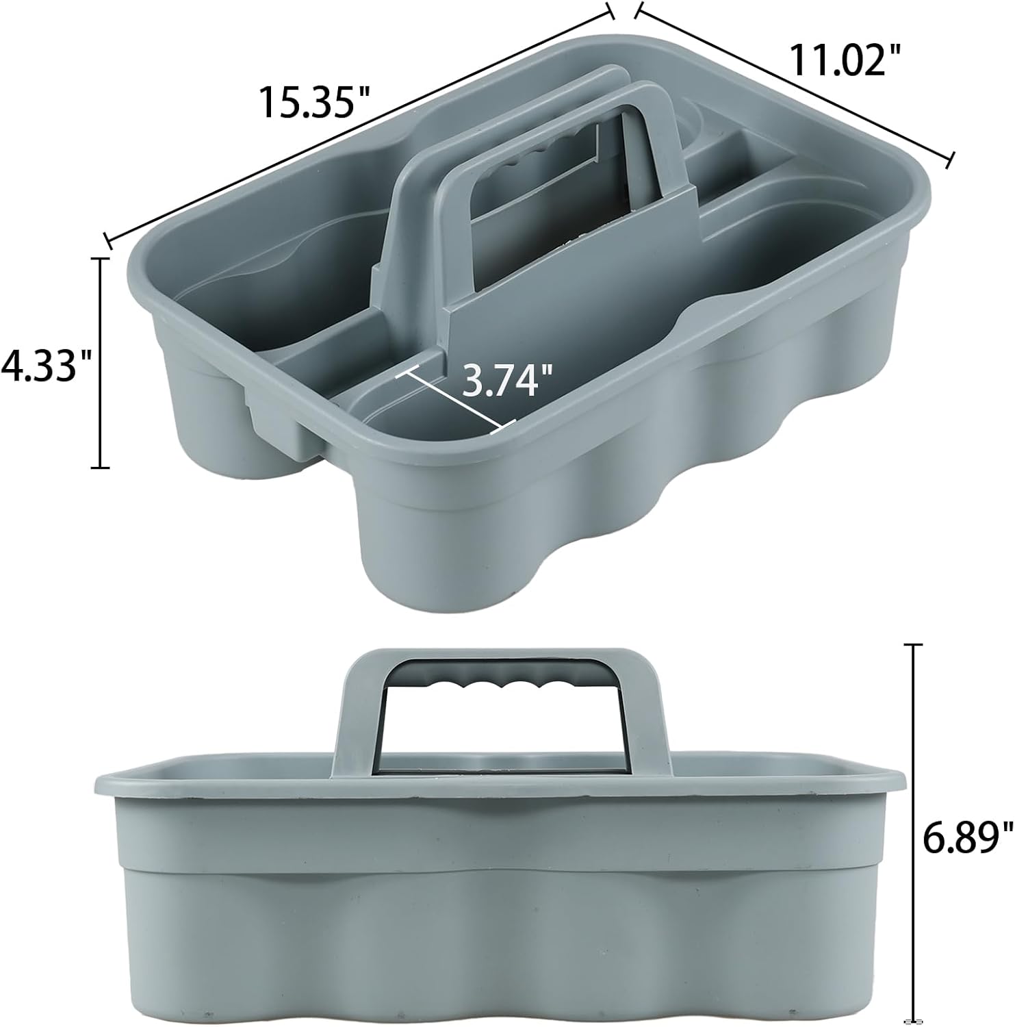 Zopnny Multiuse Caddy Organizer with Handle, Plastic Shower Caddy Basket, Divided Storage Tote Holder for Bathroom, Shower, Cleaning, Kitchen, Office, Dorm (6-Pack)