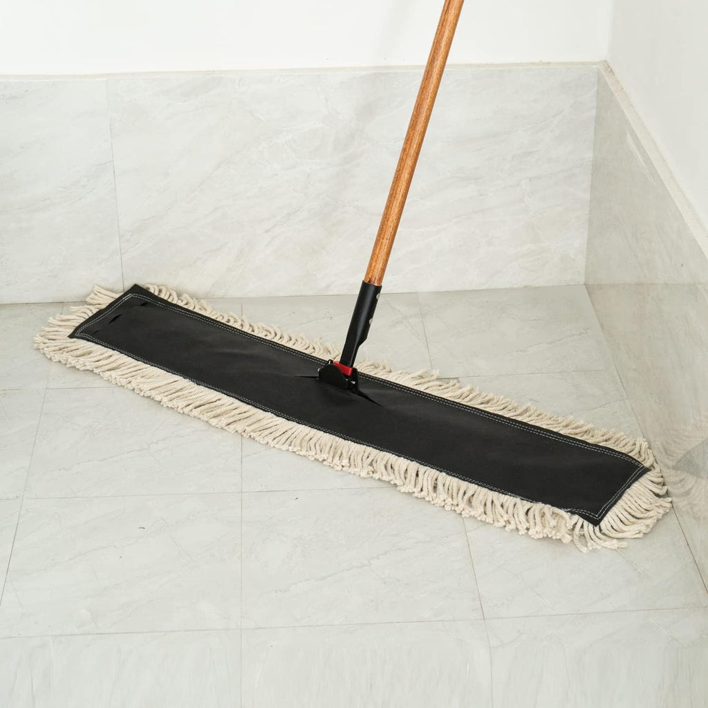 Matthew Cleaning 24'' High Strength Disposable Dust Mop Cotton Cut-end Yarn Mop Replacement Heads for Residential & Commercial Fit Standard Dust Mop Frames, Hardwood, Laminate, Concrete Floors 6Pack