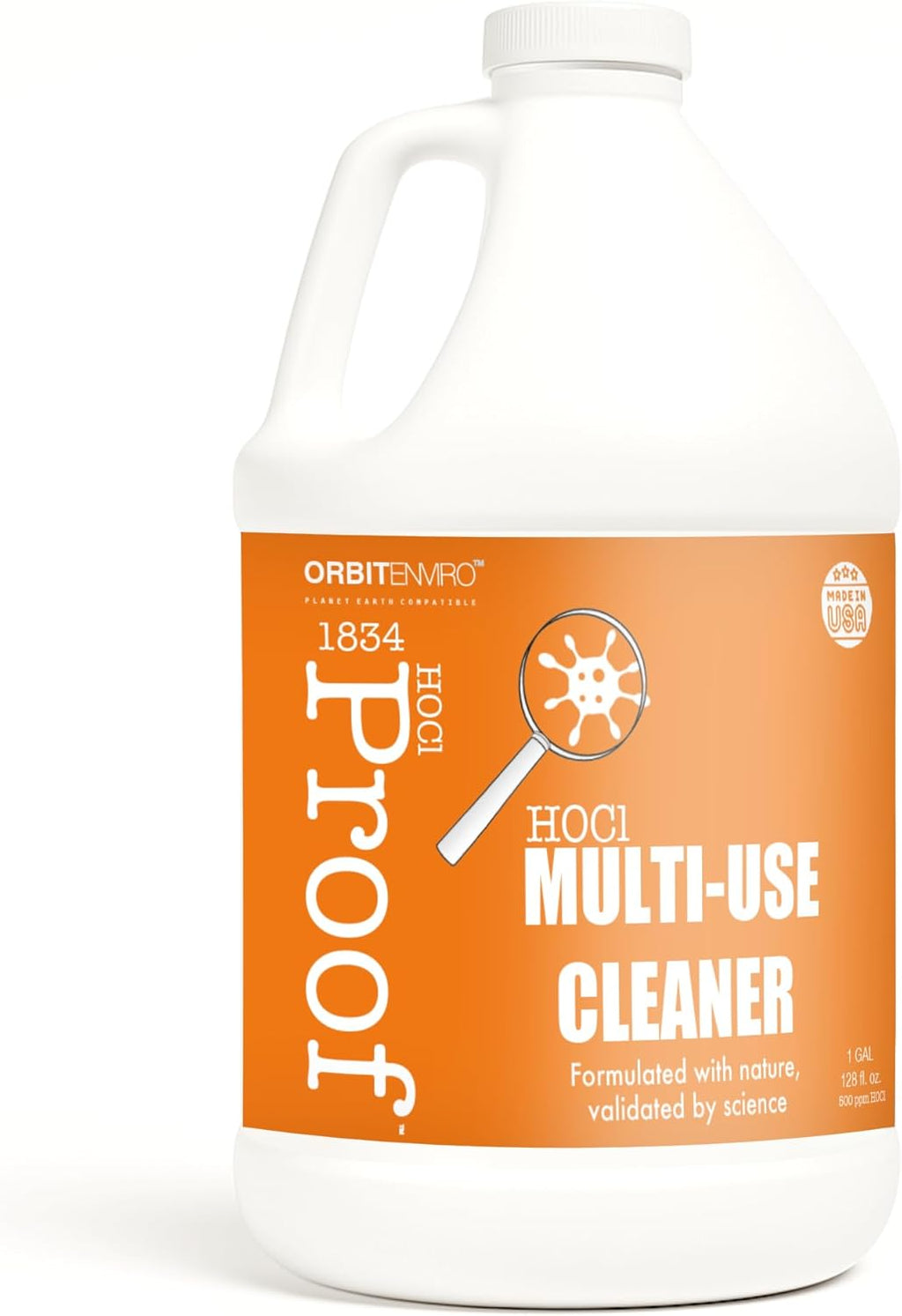 Hypochlorous Acid Cleaner | HOCl 500 PPM | Multi-Surface Cleaner for Home, Gym, Office, Pets & Commercial Use | 1 Gallon / 128 fl oz