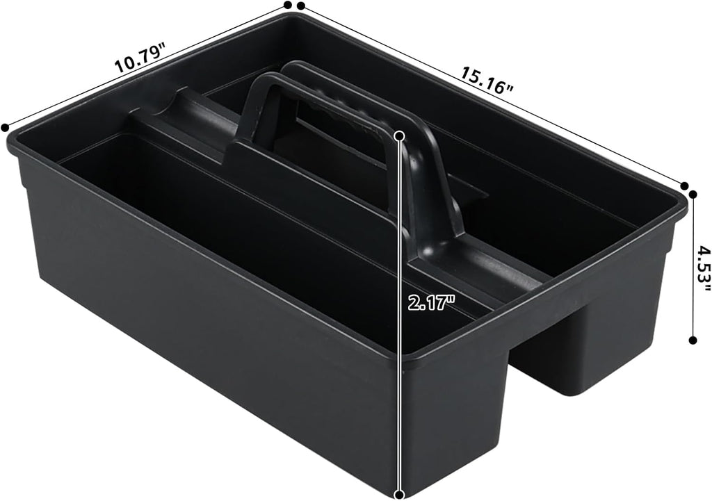 6 Pack Plastic Cleaning Caddy with Handle for Cleaning Supplies, Gray Plastic Carry Caddy Cleaning Tote