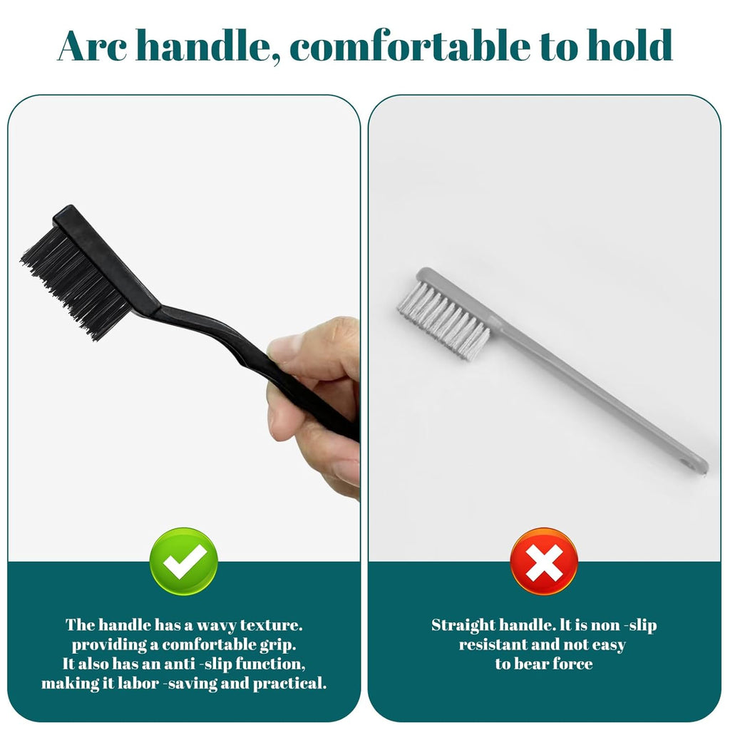 12 Pcs Mini Nylon Brush Set, Nylon Scratch Brush with Curved Handle, Cleaning Weld Slag and Rust