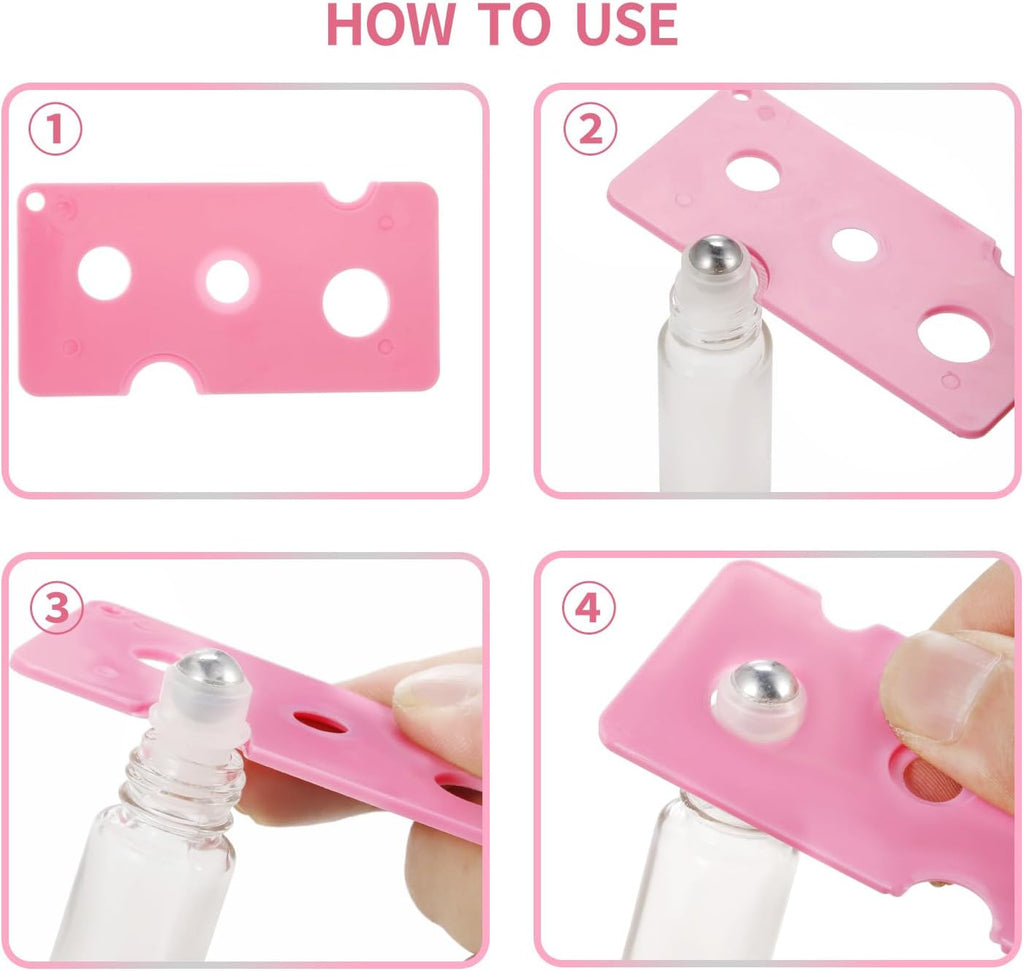 12 Pack 10ml Empty Roller Bottles for Essential Oils, Clear Glass Roller Bottles with Stainless Steel Roller Balls, Empty Refillable Leak Proof Roll on Bottles with Gold Caps (12 Pack Gold Caps)