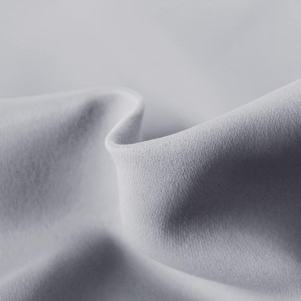 DWCN French Door Curtains – Rod Pocket Thermal Blackout Curtain for Doors with Glass Window, Kitchen and Patio Doors for Privacy, 23 X 72 Inches Long, 1 Curtain Panel with Tieback，Silver Grey