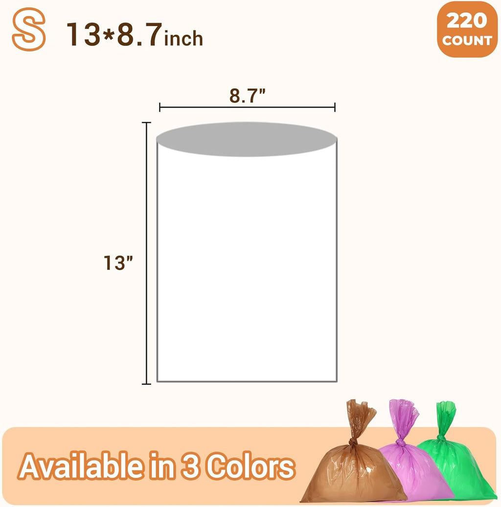 Odor Sealing Small Trash Bags Home & Food Use S-220 Count Disposable Bags, Durable and Unscented (Color:Blue)