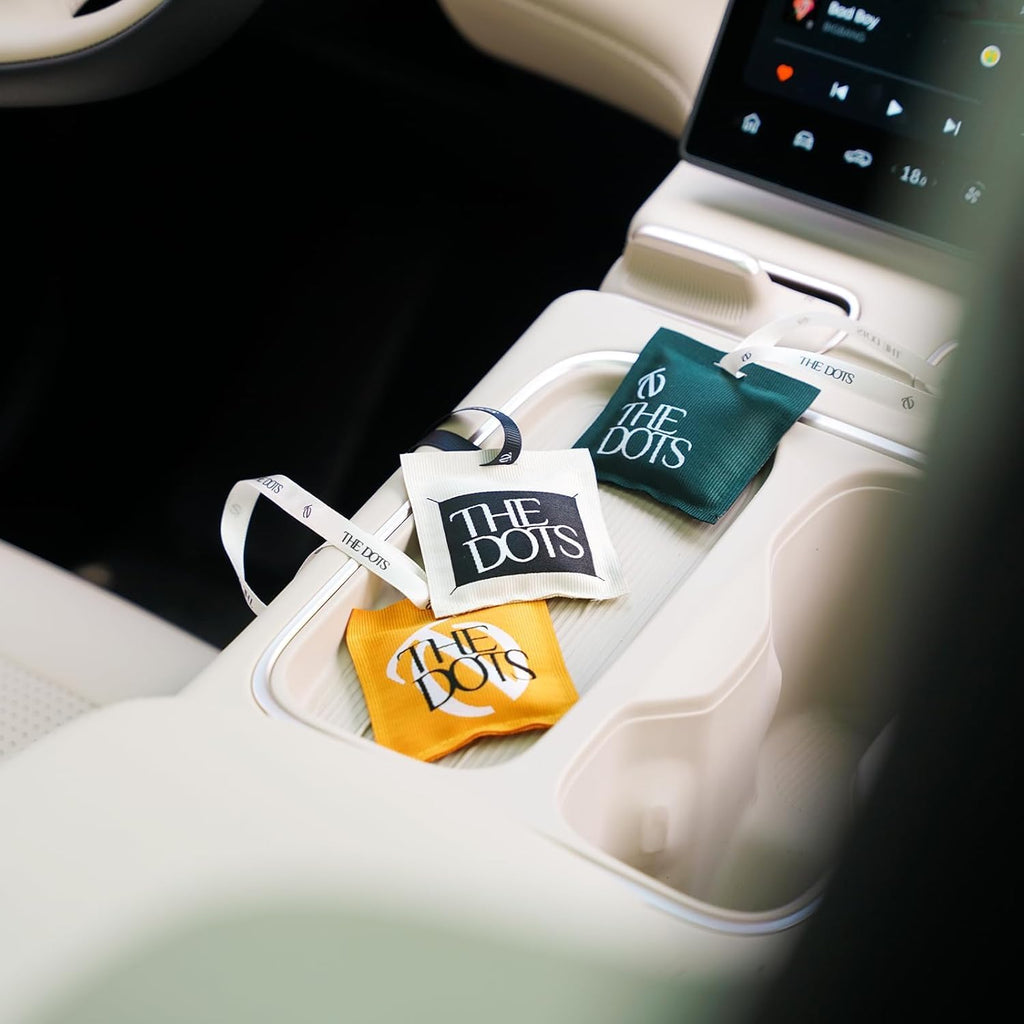 THEDOTS Series 3 Pack Car Air Fresheners Set, Dual Ribbons for Car Rearview Mirror, 3 Scents, Long-Lasting Fragrance, Sachet Gift