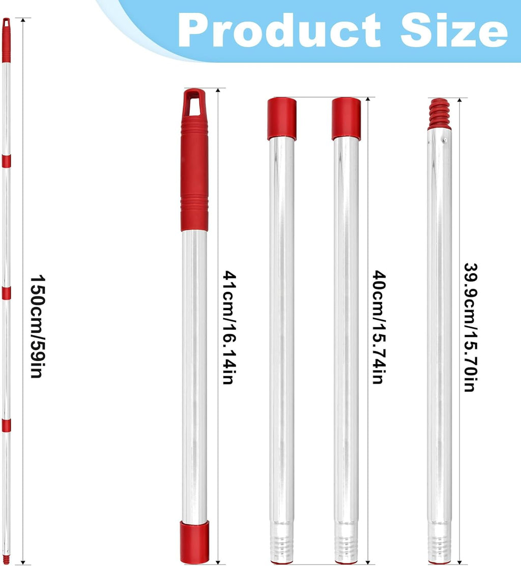 Mop Handle for Ocedar,Spin Mop Replacement Handle Compatible with O Cedar, American Threaded Joint Mop Handle 4-Section 30-to-58 inch Mop Replacement Stick