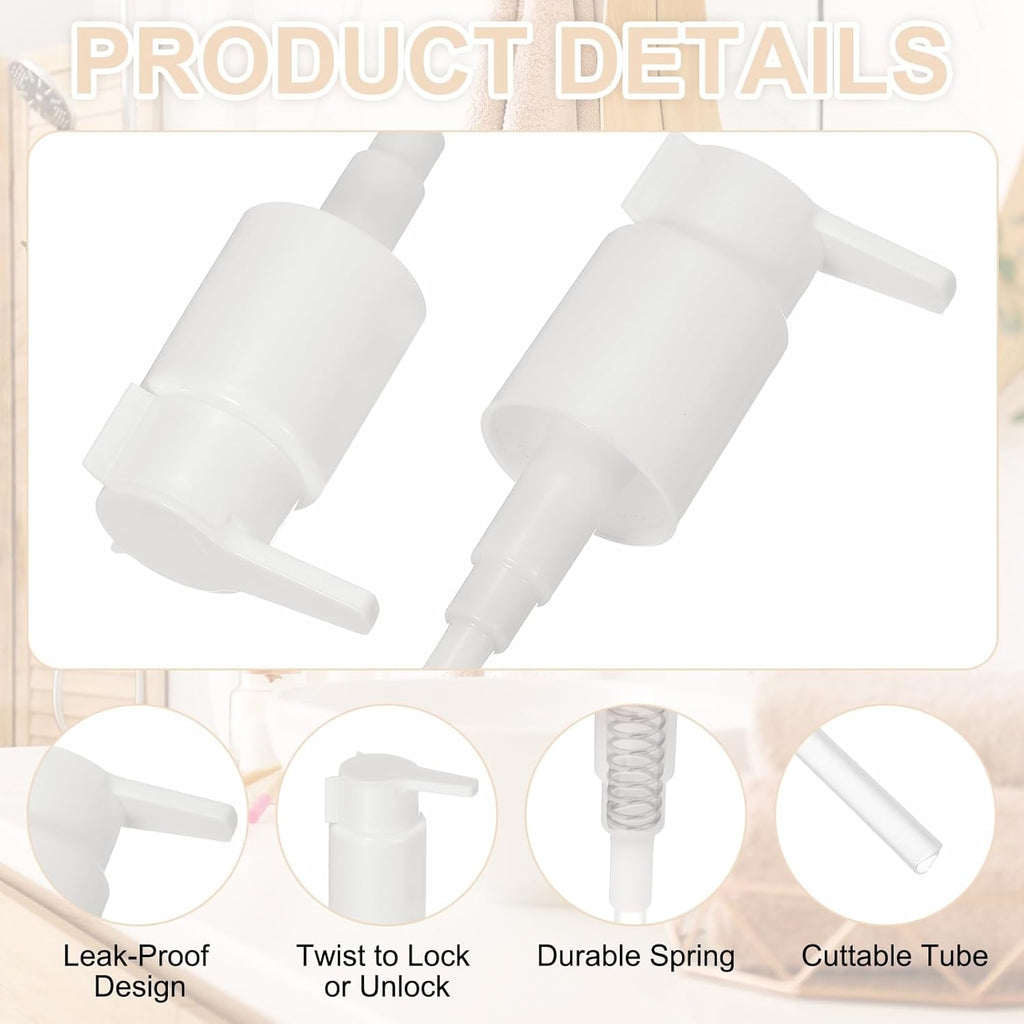 uxcell 4 Pcs Soap Dispenser Pump Heads, Hand Soap Dispensers Top Pumps Replacement Clip-on Pumphead for Standard 24/410 Neck Size Bathroom Lotion Shampoo Bottle, White