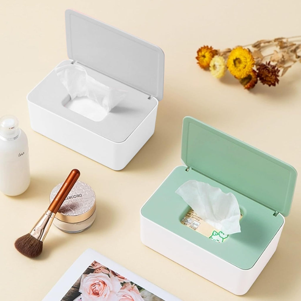 1 Pcs Diaper Wipes Dispenser, Refillable Wipe Container, Wipe Container with Sealing Design Lid, Keep Wipes Fresh,Wet Wipes Cases (Green)