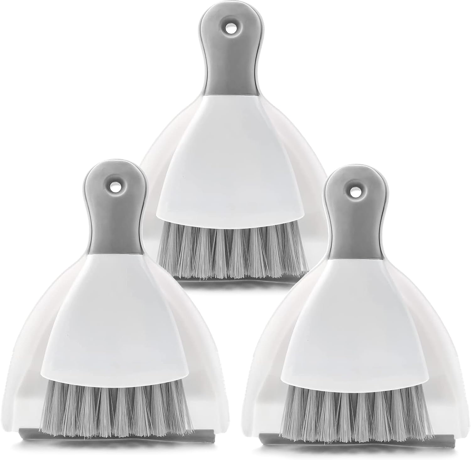 Dust Pan Broom Brush Dustpan - Dustpan and Brush Set, Mini Dust Pans with Brushes, Handheld Broom Cleaning for Tables, Keyboards, Guinea Pig Cage, and Cat Litter, etc.（Gray 3 Set）