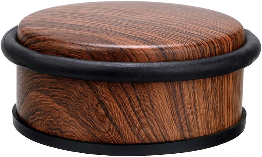 Sumnacon Heavy Duty No Drill Floor Door Stopper - Durability Stainless Steel Door Stops with Anti-Skid Rubber, Contemporary Decorative Door Wedge for Home Office Commercial Industrial, Woodgrain