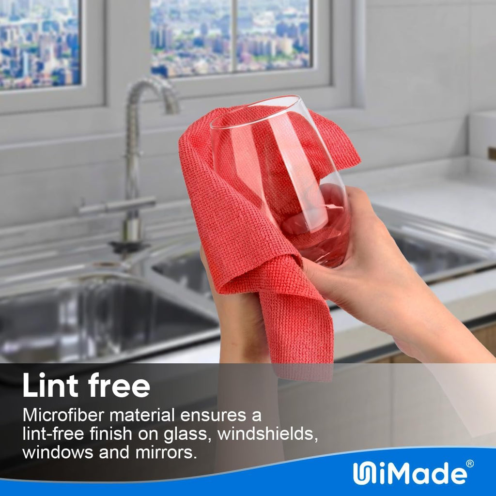 Shop Towels Rags, 150 Pack Reusable Shop Rags Bulk Microfiber Cleaning Cloth Lint Free Cleaning Towels for Car Kitchen Automotive Bar Mechanic Restaurant Garage, 11.5"x 11.5", Red