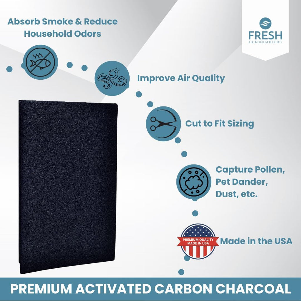 Activated Carbon Filter Pad - Cut To Fit Air Filter Roll for Improved Filtration - Universal Carbon Sheet for Air Purifier, Furnace, AC, Range Hood, 3D Printer, and Odor/VOC Control