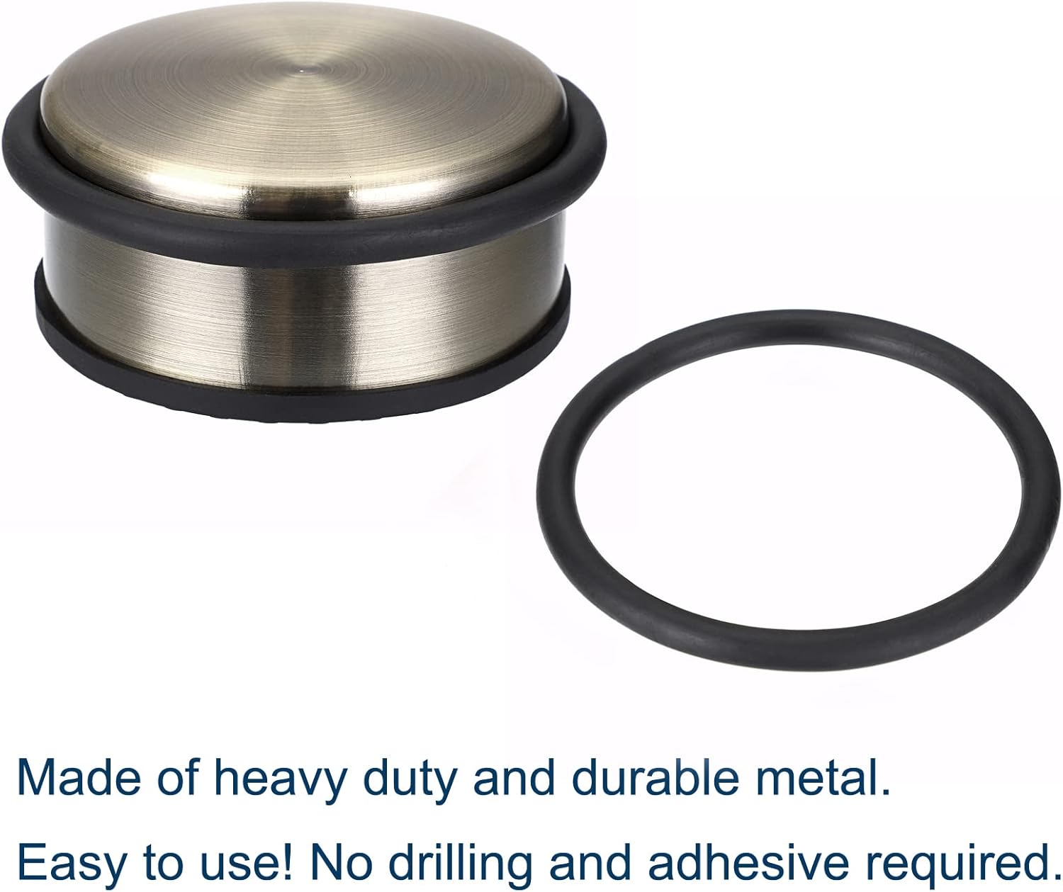 Sumnacon Heavy Duty Floor Door Stopper No Drill, Durability Stainless Steel Door Stops with Anti-Skid Rubber - Contemporary Decorative Safety Doorstop for Home Office Commercial Industrial, Bronze