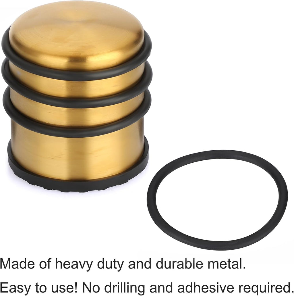 Sumnacon Heavy Duty Floor Door Stopper No Drill - Durability Stainless Steel Door Stop with Anti-Skid Rubber - Contemporary Safety Doorstop for Home Office Commercial Industrial,Gold
