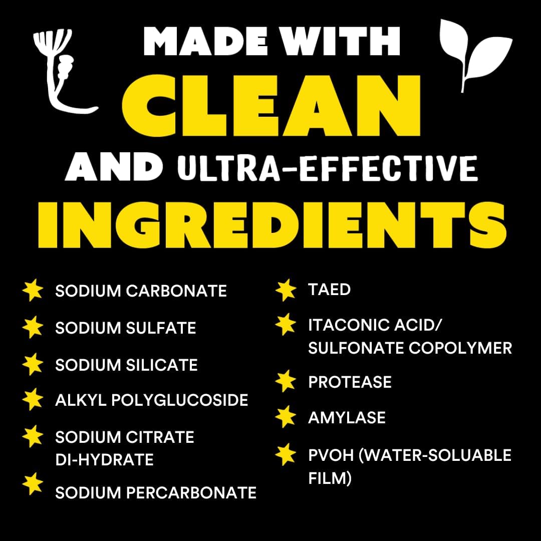 Molly's Suds Dishwasher Pods | Clean Dishwasher Detergent, Cuts Grease & Rinses Clean (Residue-Free) for Sparkling Dishes | 60 Auto-Release Tabs (Unscented)