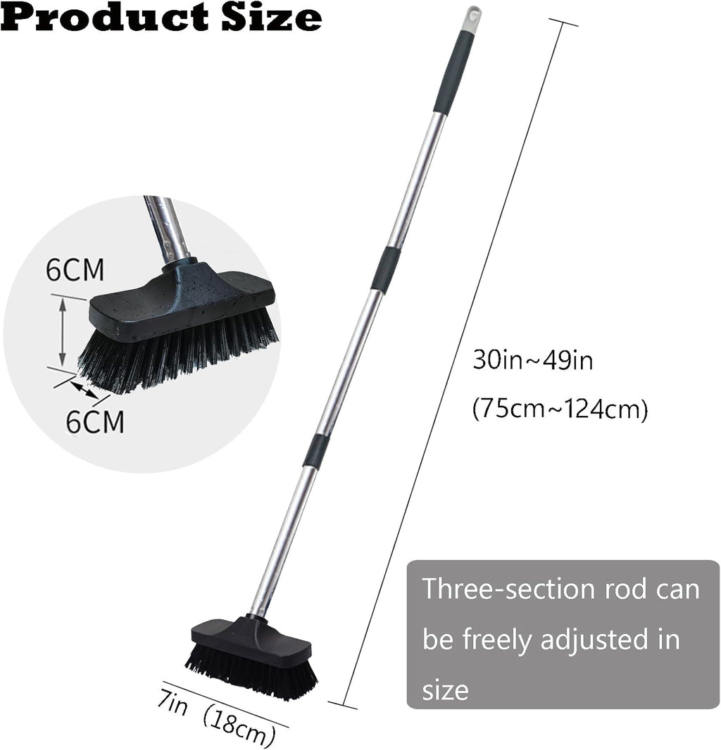 Push Broom Brush Stiff Bristles Floor Cleaning Brush Multi-Purpose Scrubber Brushes for Bathroom Bathtub Tile Floor Deck Patio