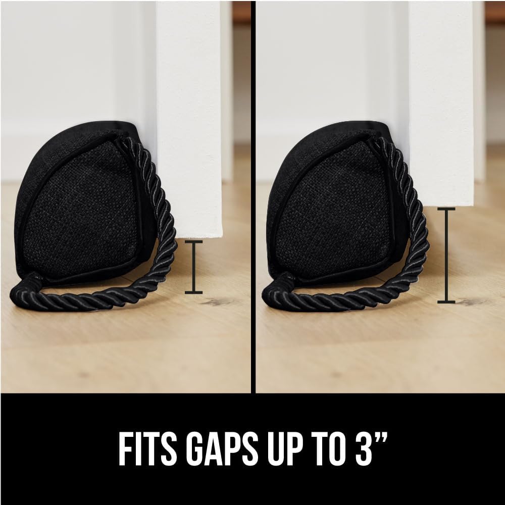 GORILLA GRIP Door Draft Stopper for Bottom of Doors, Weather Stripping Seal Blocks Hot Air, Noise, Bugs, Keeps Cold AC in, Sound Proofing Easy Install Gap Filler, Home Essentials, 32 Inch, Black