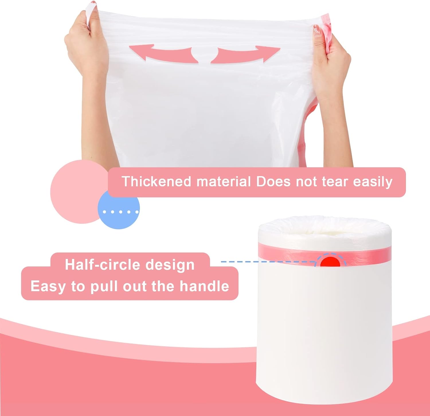 Small Trash Bag 4 Gallon Drawstring Garbage Bags For Small Trash Cans 2-4 Gallon, Office kitchen Bathroom, Thickened Stretchy (100 Count)