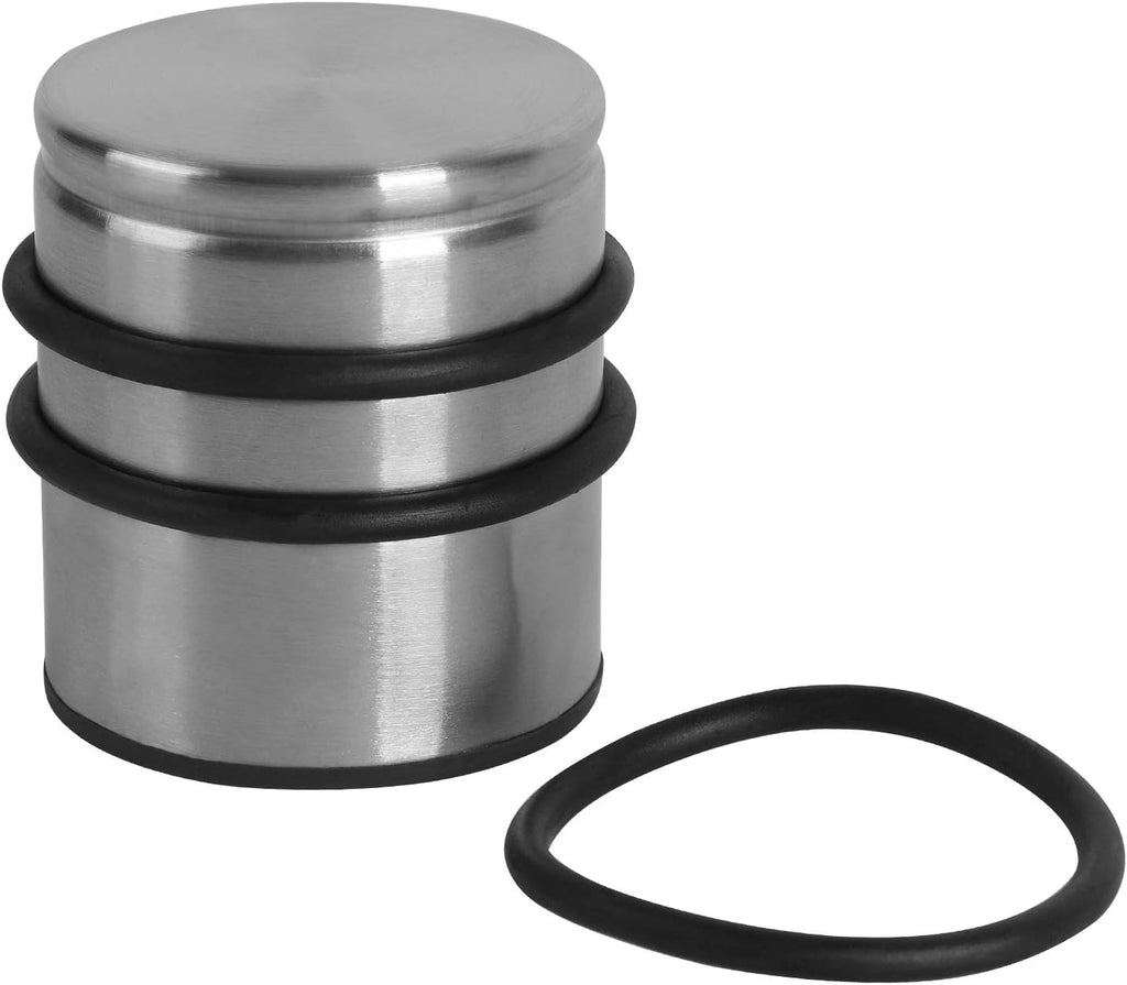 KINJOEK 4 Packs Heavy Duty Door Stopper, Solid Steel Door Stop No Need to Drill, Surrounded with Protective Rubber Bands Anti-Slip Door Wedge for Office, Home, Garage, Laundry Door