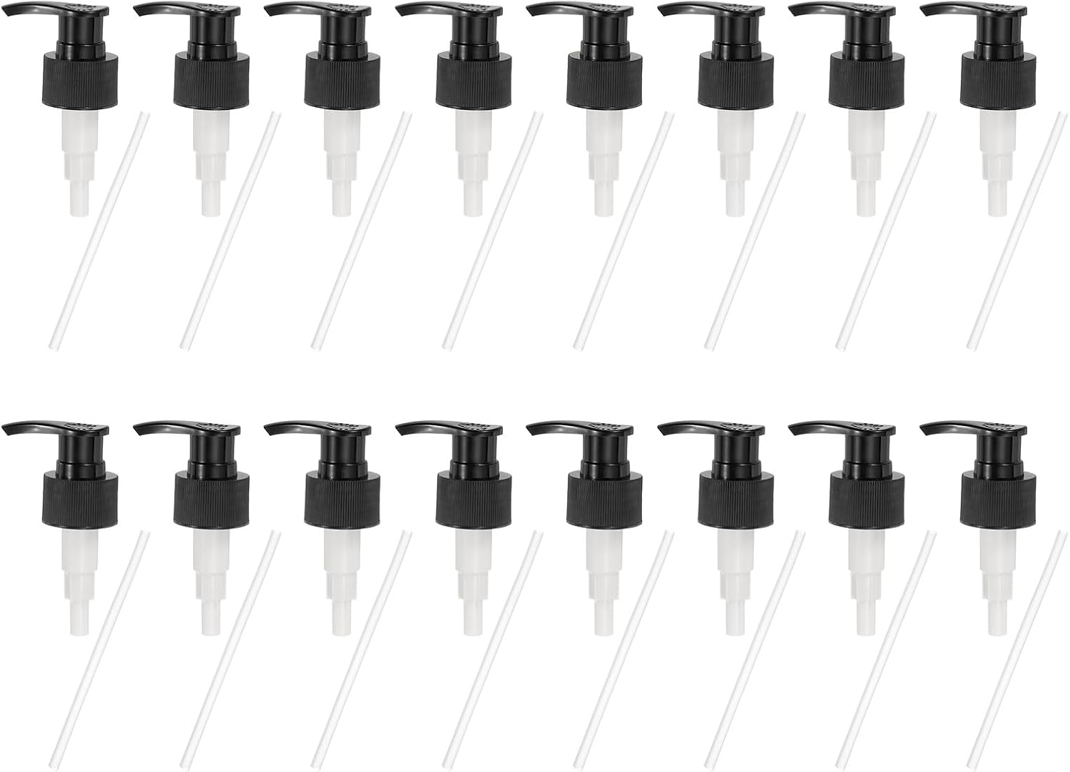 uxcell 16 Pcs Soap Dispenser Pump Heads Soap Dispensers Top Pumps Replacement Switch Pumphead for Standard 24/419 Neck Size Lotion Shampoo Bottle, Black
