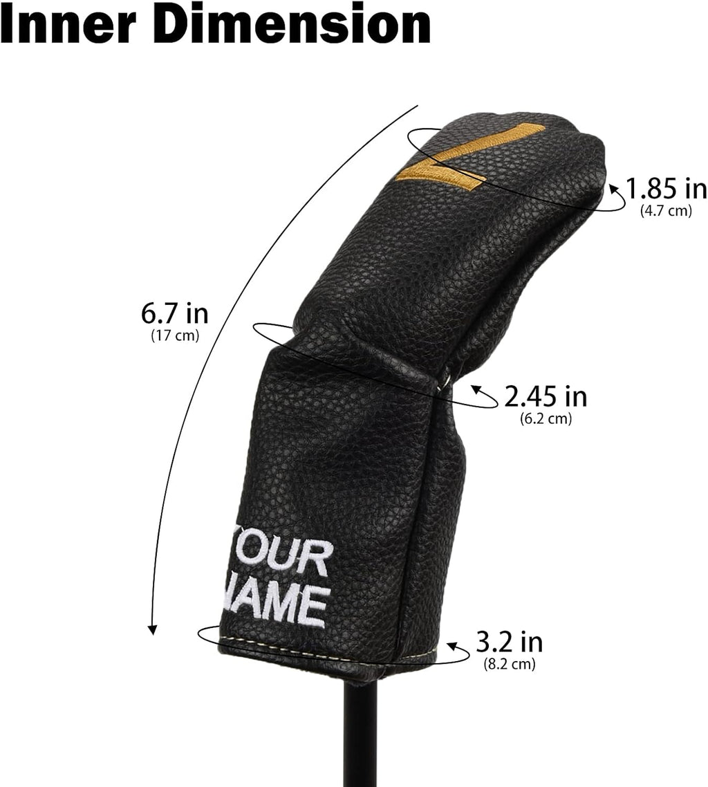 10pcs /Set Black Hybrid Iron Head Covers Protector with Large Gold No.