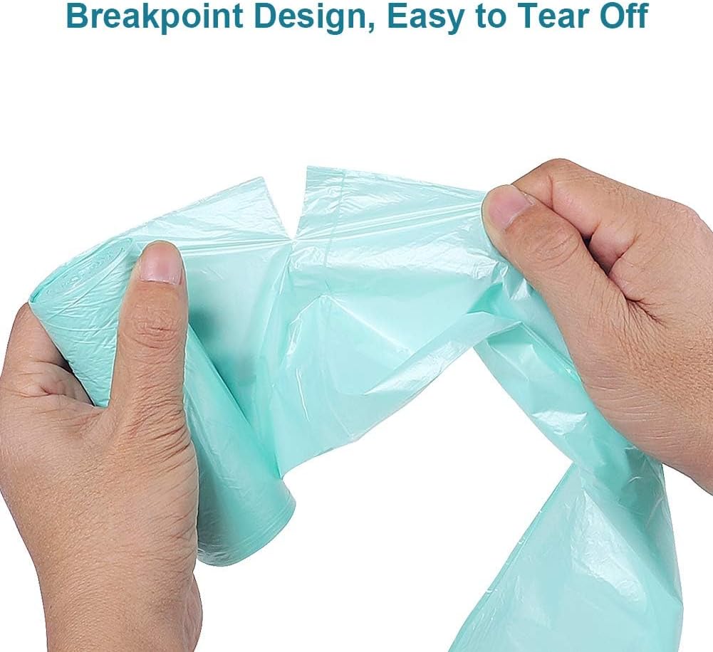 1.2 Gallon Biodegradable Trash Bags Small Trash Bags Unscented Garbage Bags Compostable Wastebasket Can Liners for Bathroom,Home, Office , Baby diaper(Emerald, 125 Count (Pack of 1))