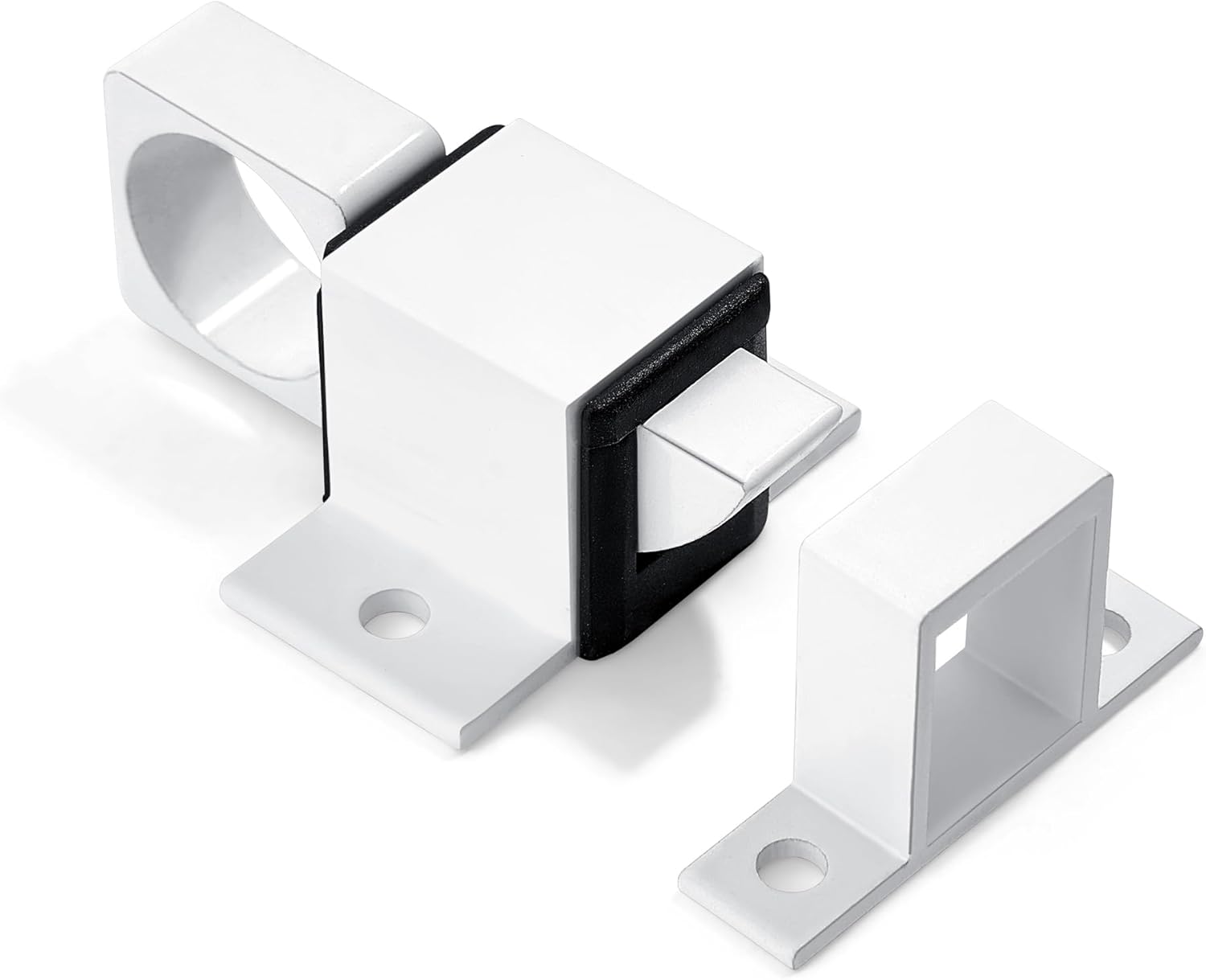 2 Packs Spring Door Lock, White Self-Closing Gate Latch with Aluminum Alloy, Security Latch for Windows, Cabinets & Gates