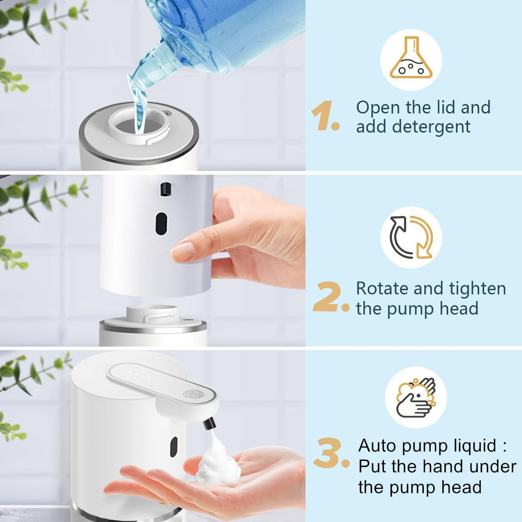 Automatic Liquid Soap Dispenser Bathroom Kitchen, Dish Liquid Soap for Body Shampoo Shower,Gel Hand Free Liquid Wall Mount Touchless Soap Dispenser with 380ml Auto Liquid Dispenser Sylfu