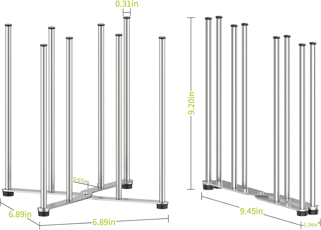 Reusable Bag & Bottle Drying Rack, Baby Bottle Drying Rack, Collapsible Cup Drying Rack for Glass, Mugs -Stainless Steel Countertop Organizer