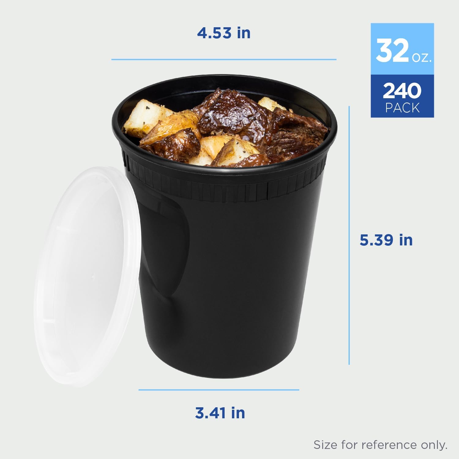 Karat [32oz - 240 ct Black PP Injection Molded Round Deli Containers with Lids (FP-IMDC32-PPB)