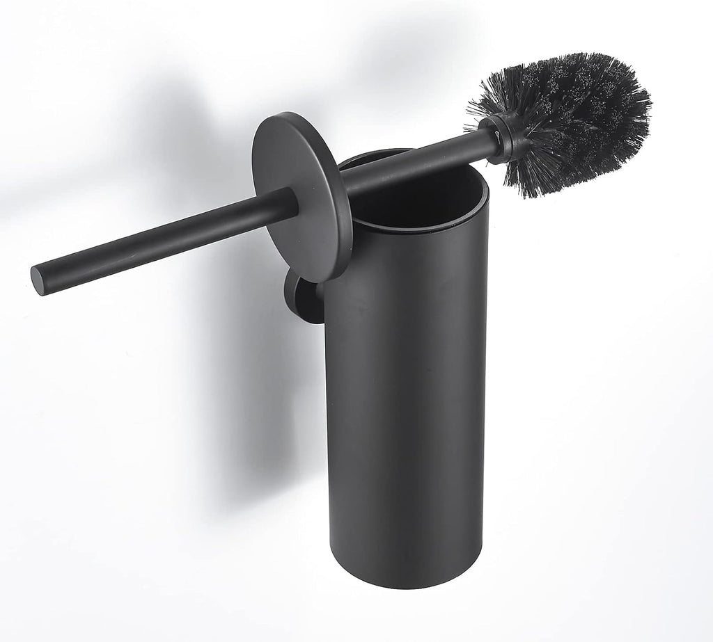 Toilet Brush and Holder Matte Black Toilet Bowl Brush Wall Mounted Toilet Brush with Lid